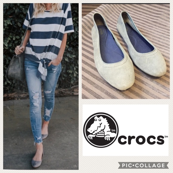 crocs suede flats